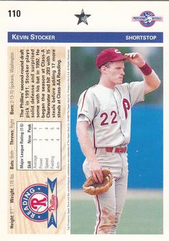 1992 Upper Deck Minor League #110 Kevin Stocker Back