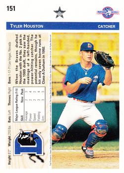 1992 Upper Deck Minor League #151 Tyler Houston Back