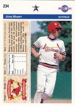1992 Upper Deck Minor League #234 John Mabry Back