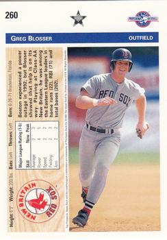 1992 Upper Deck Minor League #260 Greg Blosser Back