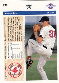 1992 Upper Deck Minor League #291 Aaron Sele Back
