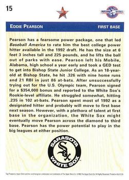 1992 Upper Deck Minor League #15 Eddie Pearson Back