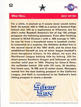 1992 Upper Deck Minor League #52 Mike Neill Back
