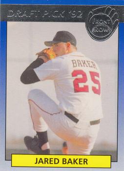 1992 Front Row Draft Picks - Silver #12 Jared Baker Front