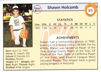 1992 Front Row Draft Picks - Silver #65 Shawn Holcomb Back