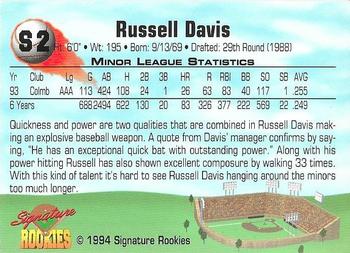 1994 Signature Rookies - Hottest Prospects #S2 Russ Davis Back