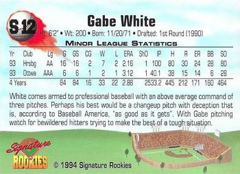 1994 Signature Rookies - Hottest Prospects #S12 Gabe White Back