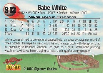 1994 Signature Rookies - Hottest Prospects Mail-In Promos #S12 Gabe White Back