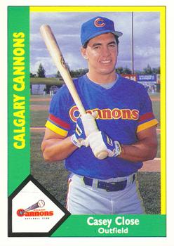 1990 CMC Calgary Cannons #19 Casey Close Front