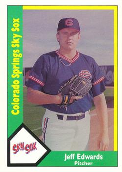 1990 CMC Colorado Springs Sky Sox #6 Jeff Edwards Front