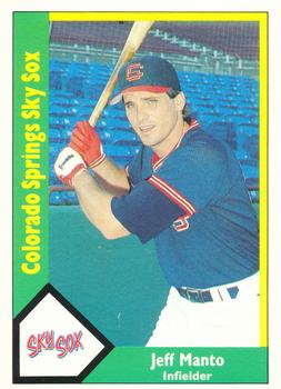 1990 CMC Colorado Springs Sky Sox #15 Jeff Manto Front