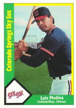 1990 CMC Colorado Springs Sky Sox #16 Luis Medina Front