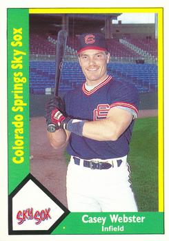 1990 CMC Colorado Springs Sky Sox #21 Casey Webster Front
