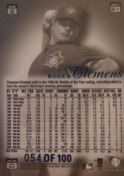 1997 Flair Showcase - Legacy Collection Row 2 (Style) #21 Roger Clemens Back