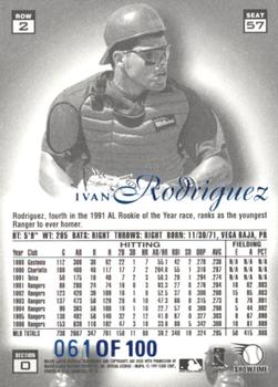 1997 Flair Showcase - Legacy Collection Row 2 (Style) #57 Ivan Rodriguez Back
