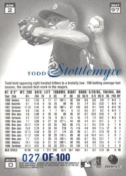 1997 Flair Showcase - Legacy Collection Row 2 (Style) #97 Todd Stottlemyre Back
