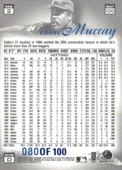 1997 Flair Showcase - Legacy Collection Row 2 (Style) #100 Eddie Murray Back