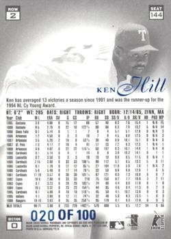 1997 Flair Showcase - Legacy Collection Row 2 (Style) #144 Ken Hill Back