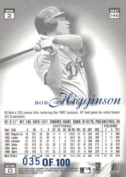 1997 Flair Showcase - Legacy Collection Row 2 (Style) #146 Bobby Higginson Back