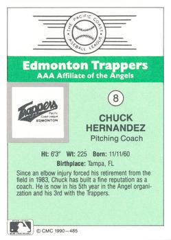 1990 CMC Edmonton Trappers #8 Chuck Hernandez Back