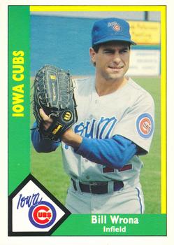 1990 CMC Iowa Cubs #16 Bill Wrona Front