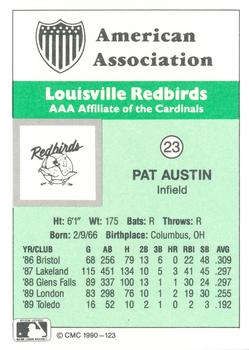 1990 CMC Louisville Redbirds #23 Pat Austin Back