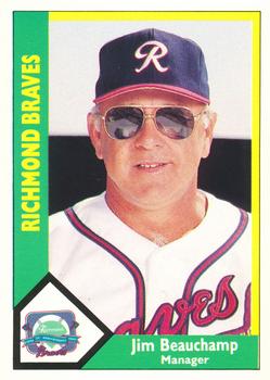 1990 CMC Richmond Braves #7 Jim Beauchamp Front