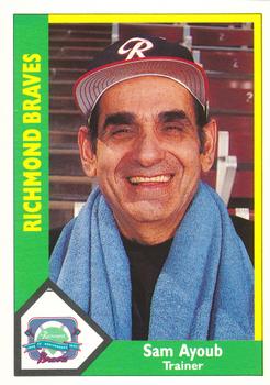1990 CMC Richmond Braves #18 Sam Ayoub Front