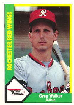 1990 CMC Rochester Red Wings #18 Greg Walker Front