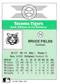 1990 CMC Tacoma Tigers #14 Bruce Fields Back