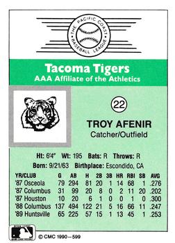 1990 CMC Tacoma Tigers #22 Troy Afenir Back