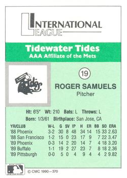 1990 CMC Tidewater Tides #19 Roger Samuels Back