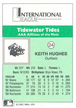 1990 CMC Tidewater Tides #24 Keith Hughes Back