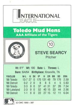 1990 CMC Toledo Mud Hens #10 Steve Searcy Back