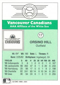 1990 CMC Vancouver Canadians #17 Orsino Hill Back