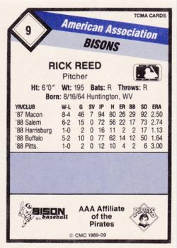 1989 CMC Buffalo Bisons #9 Rick Reed  Back