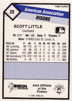 1989 CMC Buffalo Bisons #20 Scott Little  Back