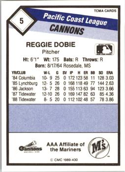 1989 CMC Calgary Cannons #5 Reggie Dobie  Back