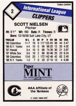 1989 CMC Columbus Clippers #2 Scott Nielsen  Back