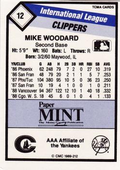 1989 CMC Columbus Clippers #12 Mike Woodard  Back