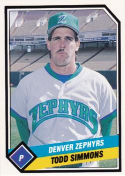 1989 CMC Denver Zephyrs #10 Todd Simmons  Front