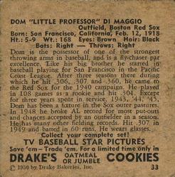 1950 Drake's TV Baseball Series (D358) #33 Dom 
