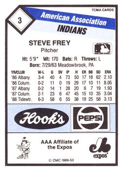 1989 CMC Indianapolis Indians #3 Steve Frey  Back