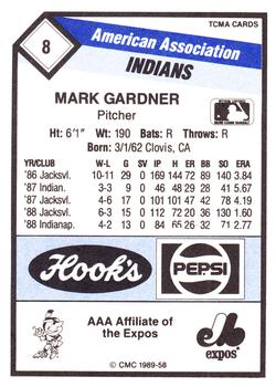 1989 CMC Indianapolis Indians #8 Mark Gardner  Back