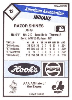 1989 CMC Indianapolis Indians #12 Razor Shines  Back
