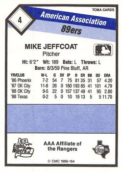 1989 CMC Oklahoma City 89ers #4 Mike Jeffcoat  Back