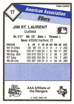 1989 CMC Oklahoma City 89ers #17 Jim St. Laurent  Back