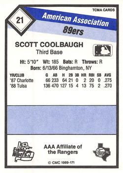 1989 CMC Oklahoma City 89ers #21 Scott Coolbaugh  Back