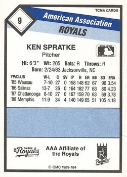 1989 CMC Omaha Royals #9 Ken Spratke  Back