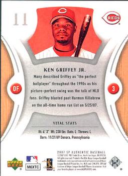 2007 SP Authentic #11 Ken Griffey Jr. Back